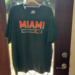 Green Miami Hurricanes Graphic T-Shirt 2XL